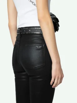 Fashion Zadig & Voltaire Jett Skinny JeansNEW Blackcoated